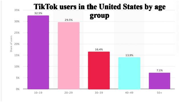 TikTok users in the United States by age group