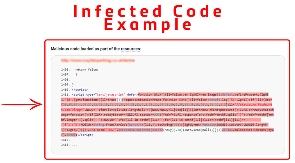 Here is how infected code look like