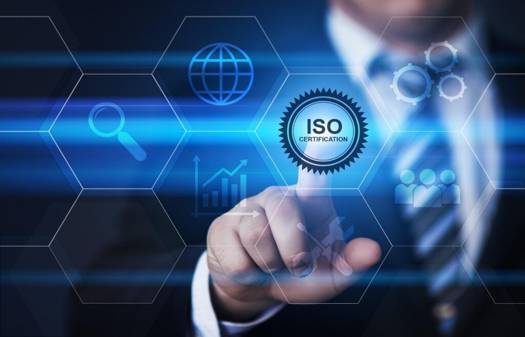 Certifications of a UK tech company including ISO 9001 and ISO 27001